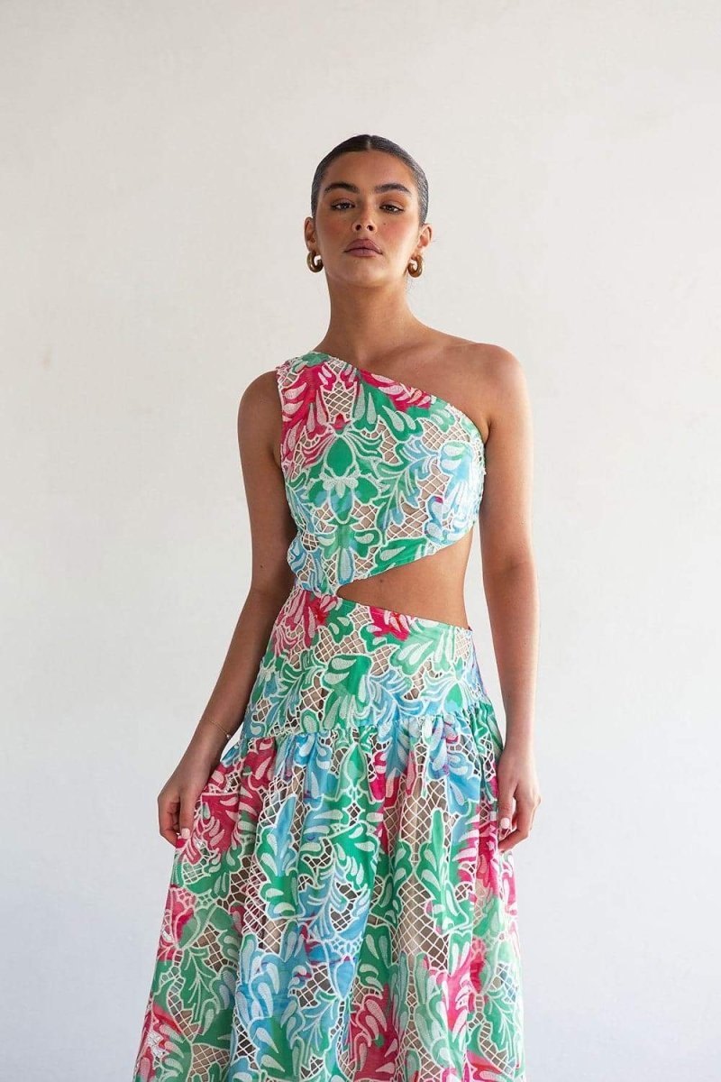 dresses-Jocelyn Embroidered Cut-out Midi Dress-SD00604162687-Multi-S - Sunfere
