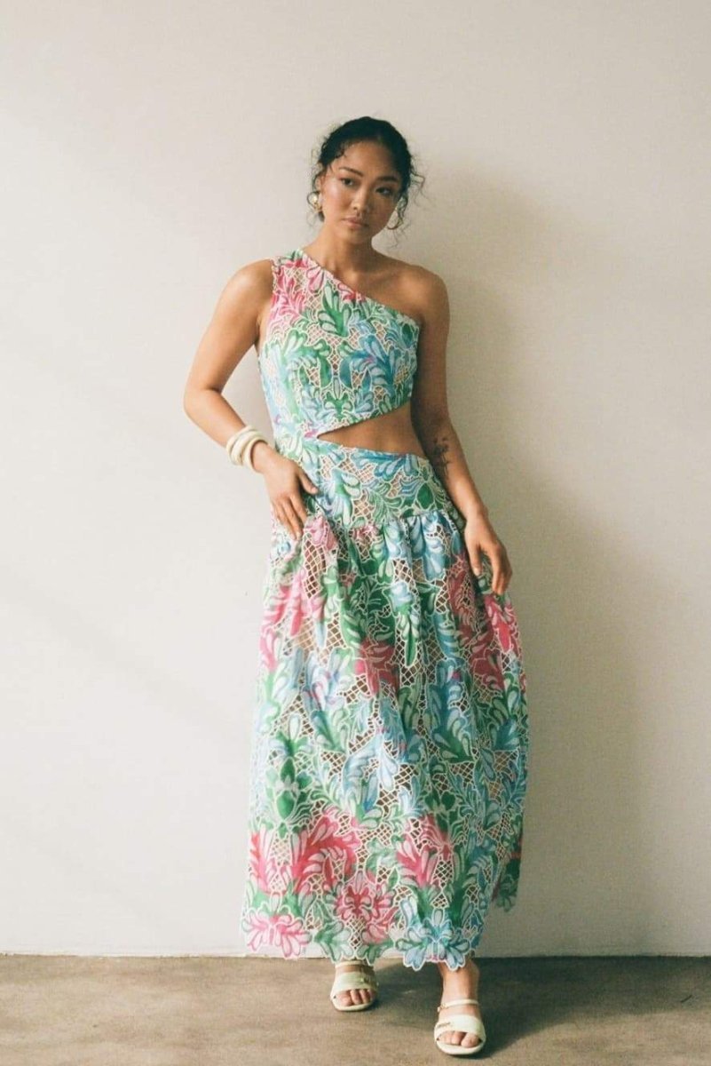 dresses-Jocelyn Embroidered Cut-out Midi Dress-SD00604162687-Multi-S - Sunfere