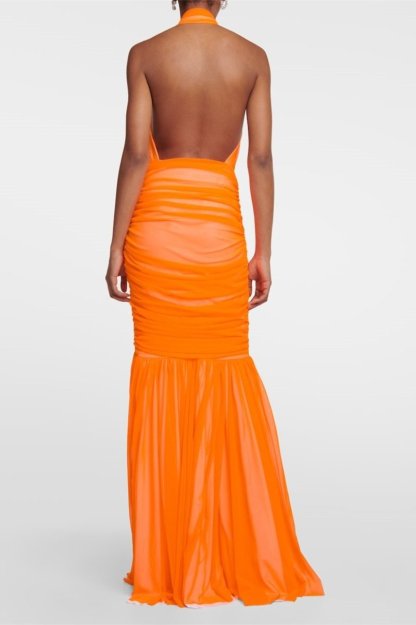 Jodie Cross Halter Neck Maxi Dress-Sunfere