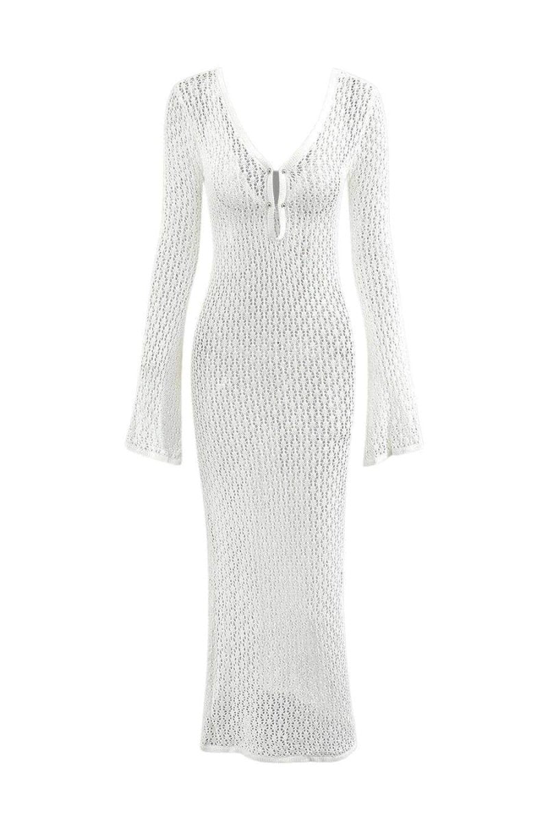 V*Y様 OAF/OF ALL FORM/WAIST CUT ZIP MAXI Cut Out Waist Tie Side Fold Over Waist Maxi Skirt In White