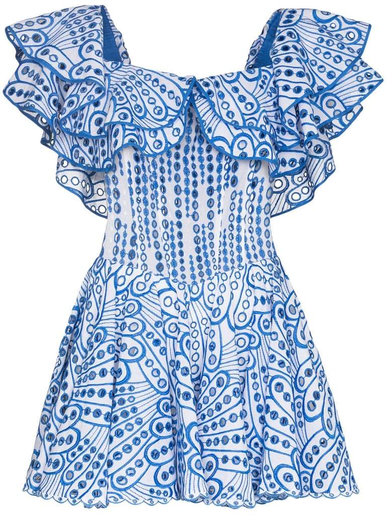 Dolly Embroidered Lace Ruffle Bodice Flare Mini Dress-Sunfere