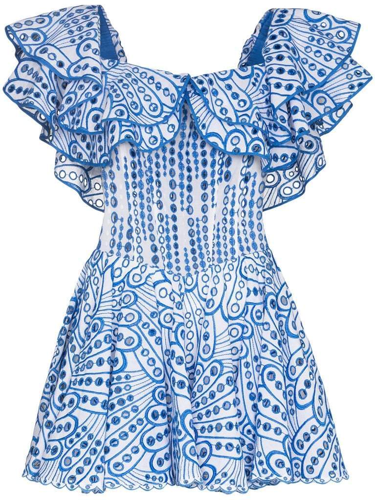 Dolly Embroidered Lace Ruffle Bodice Flare Mini Dress-Sunfere