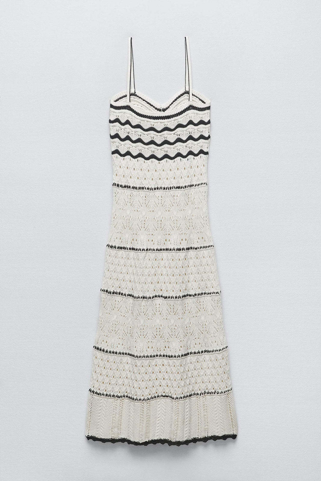 Nan Contrast Crochet Maxi Slip Dress