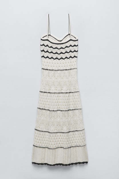 Nan Contrast Crochet Maxi Slip Dress