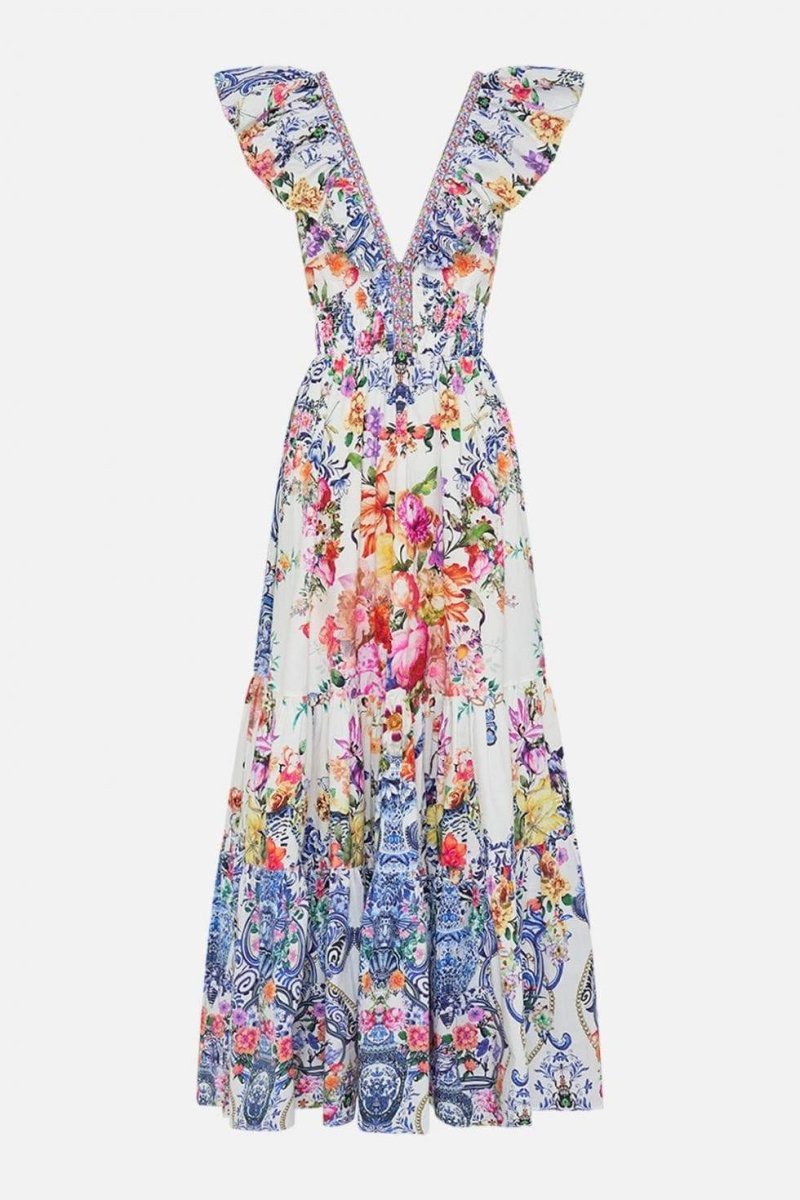 dresses-June Floral Printed Ruffle Maxi Dress-SD00604282741-Multi-S - Sunfere
