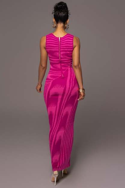 dresses-Kailani Round Neck Knit Maxi Dress-SD00211221938-Hot Pink-S - Sunfere