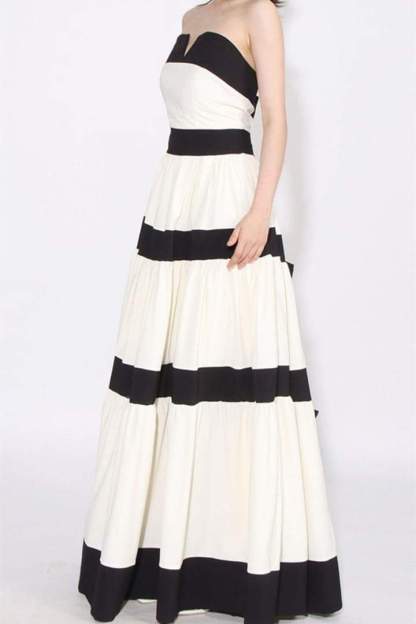 Karen Colorblock Bowknot Maxi Dress-Sunfere