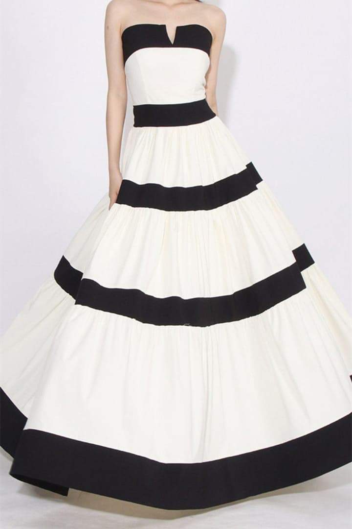 Karen Colorblock Bowknot Maxi Dress-Sunfere