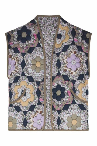 outerwear-Kaylani Floral Printed Convertible Quilted Jacket-SO00611231950-Multi-S - Sunfere