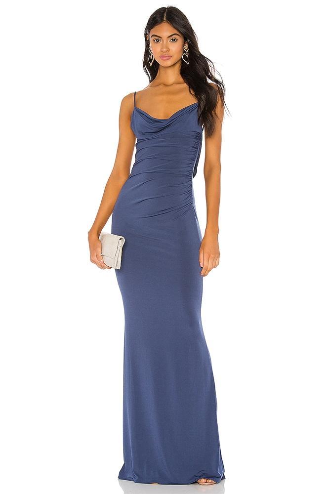 Lila Lace Cowl Neck Backless Maxi Dress-Sunfere