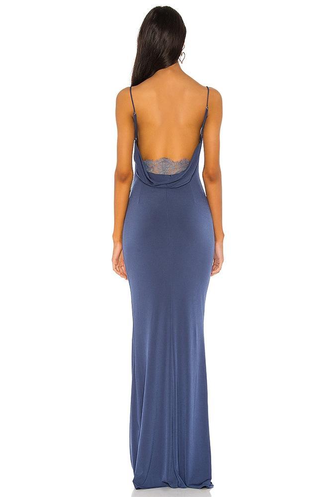 Lila Lace Cowl Neck Backless Maxi Dress-Sunfere