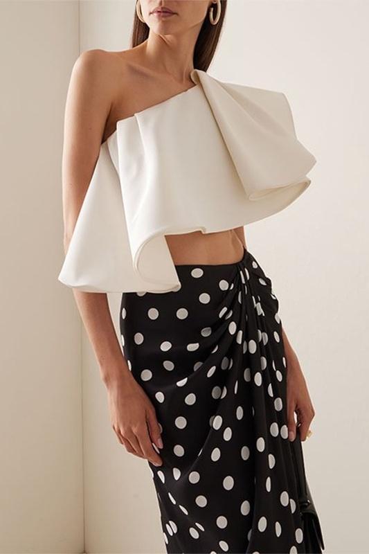 Lindsay One-Shoulder Polka Dot Swim Set-Sunfere