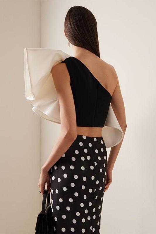 Lindsay One-Shoulder Polka Dot Swim Set-Sunfere
