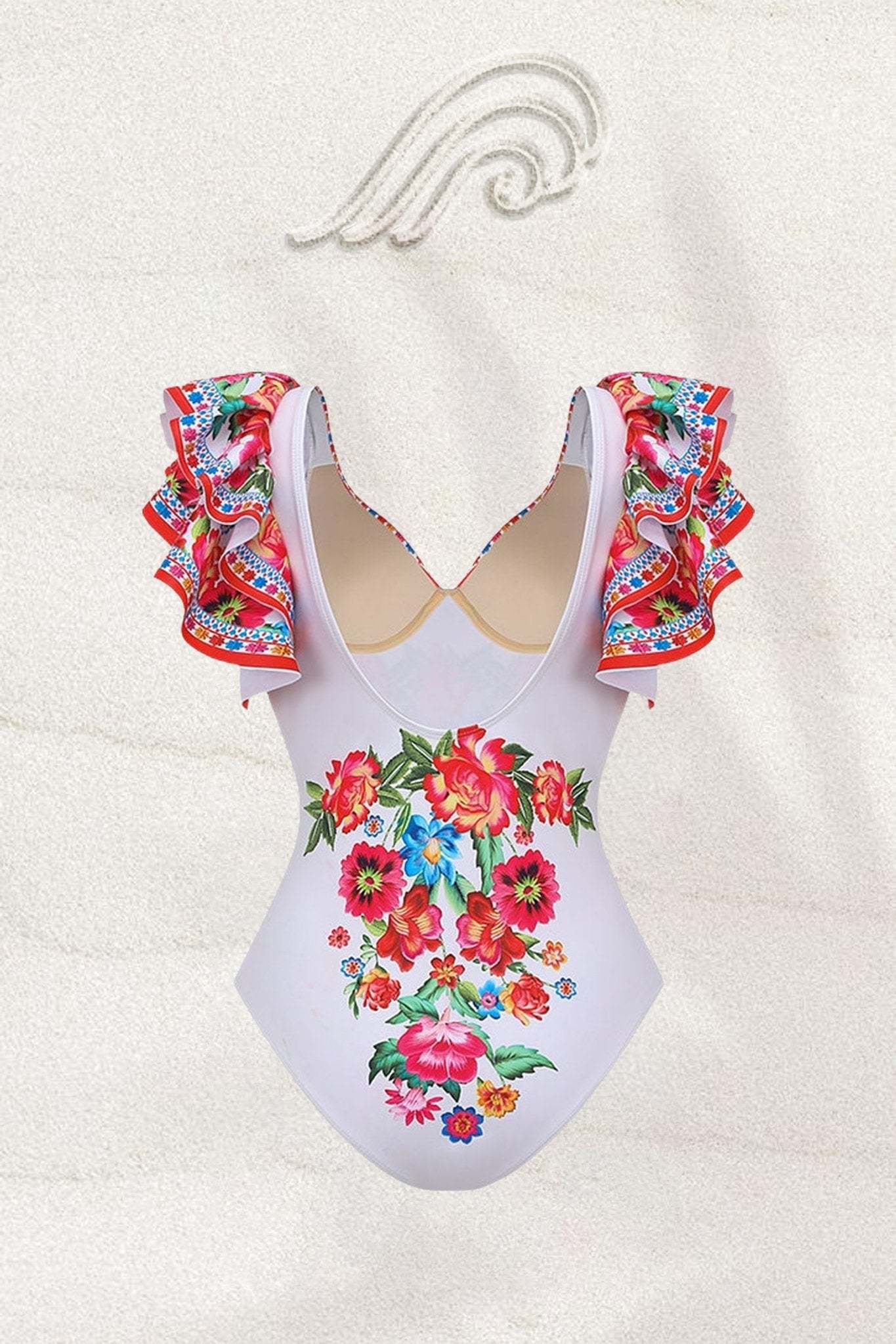 swimwear-Livia Vintage Floral Printed Two-pieces Swim Set-SW00601172151-Multi-S - Sunfere