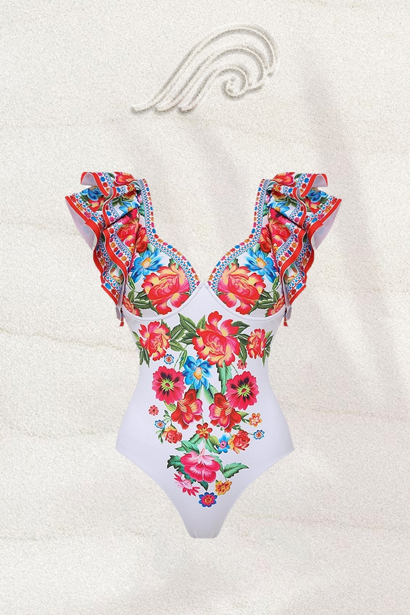 swimwear-Livia Vintage Floral Printed Two-pieces Swim Set-SW00601172151-Multi-S - Sunfere
