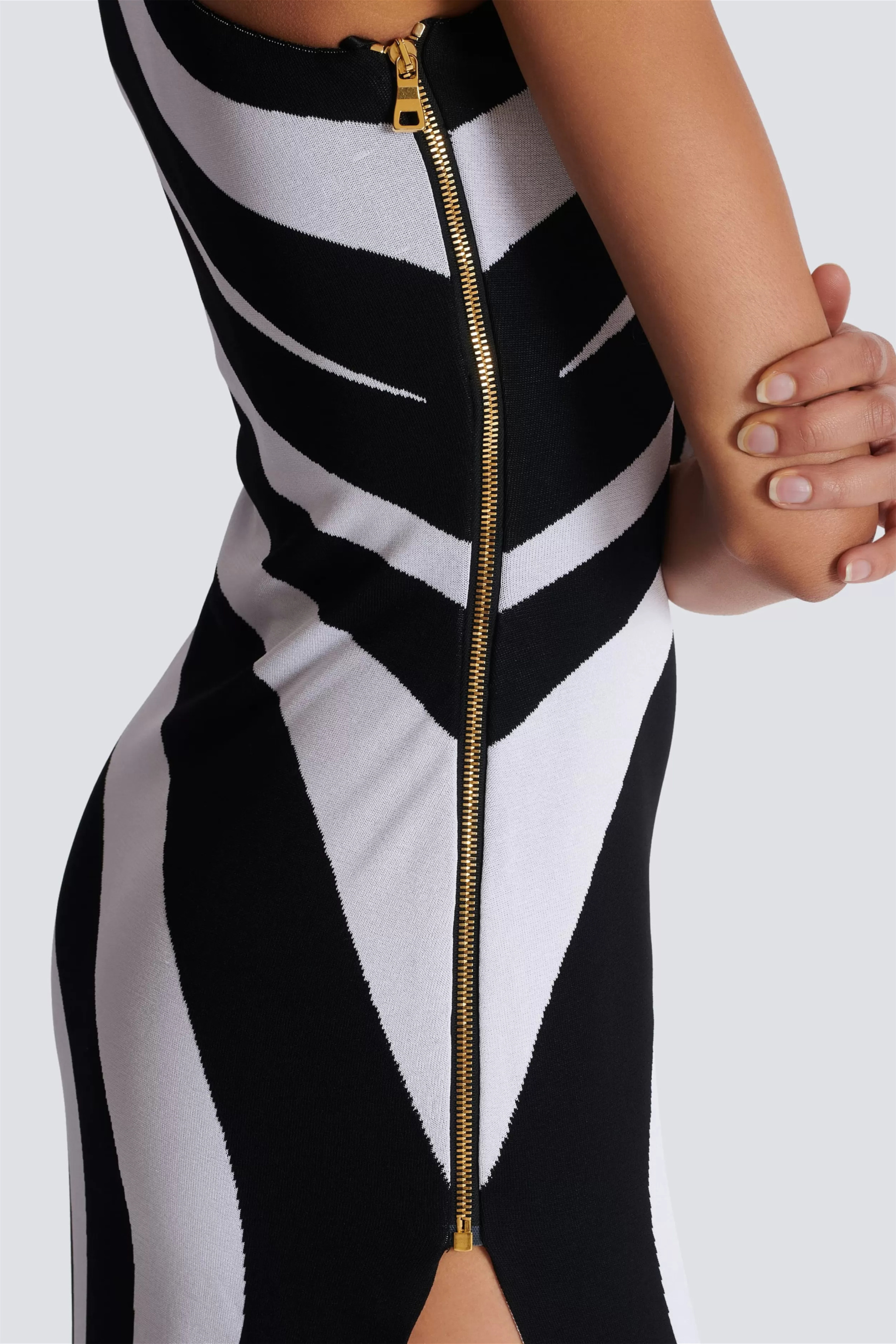 Kimberley One Shoulder Striped Knit Maxi Dress-Sunfere