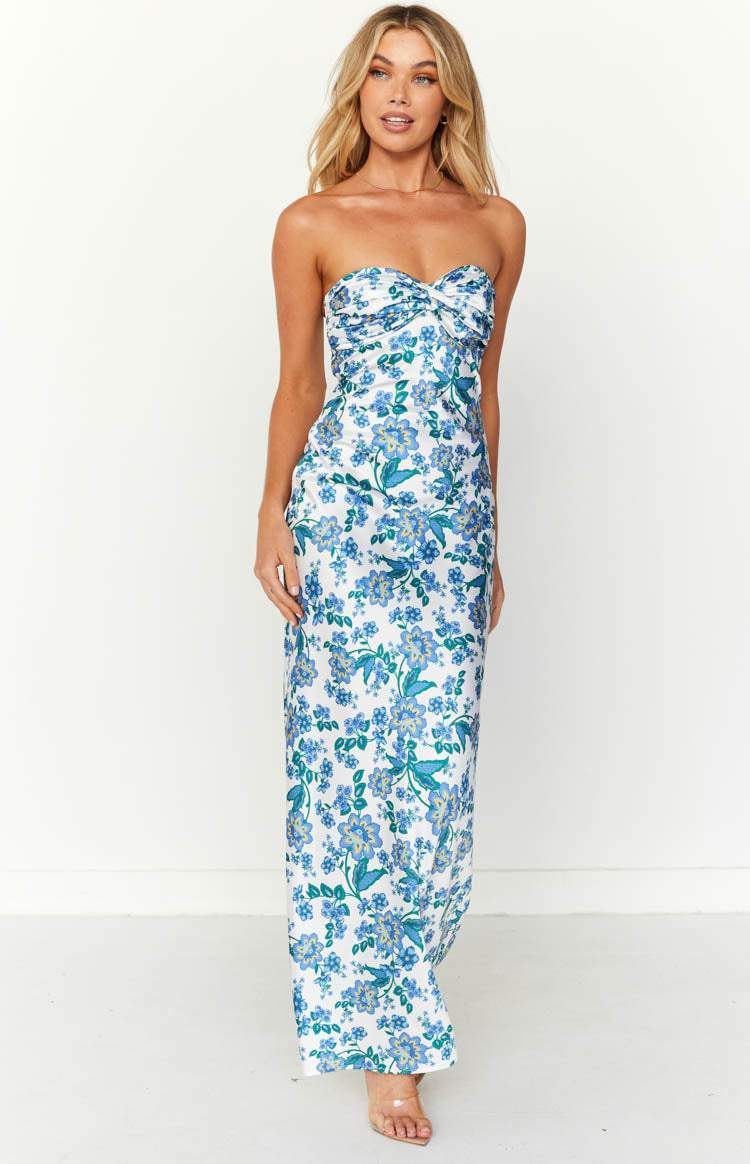 Lorna Printed Knotted Tube Maxi Dress