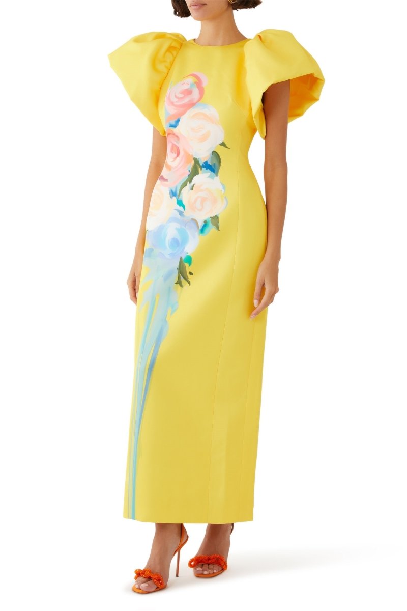 Lorraine Floral Printed Maxi Split Dress-Sunfere