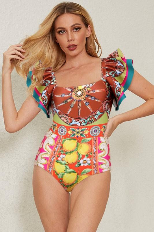 swimwear-Lucinda Printed Ruffle Two-pieces Swim Set-SW00601172145-Multi-S - Sunfere