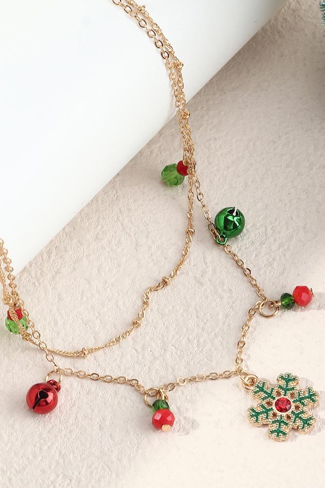 accessories-Lynn Christmas Snowflake Removable Pendant Nacklace-SA00611091864-Gold - Sunfere