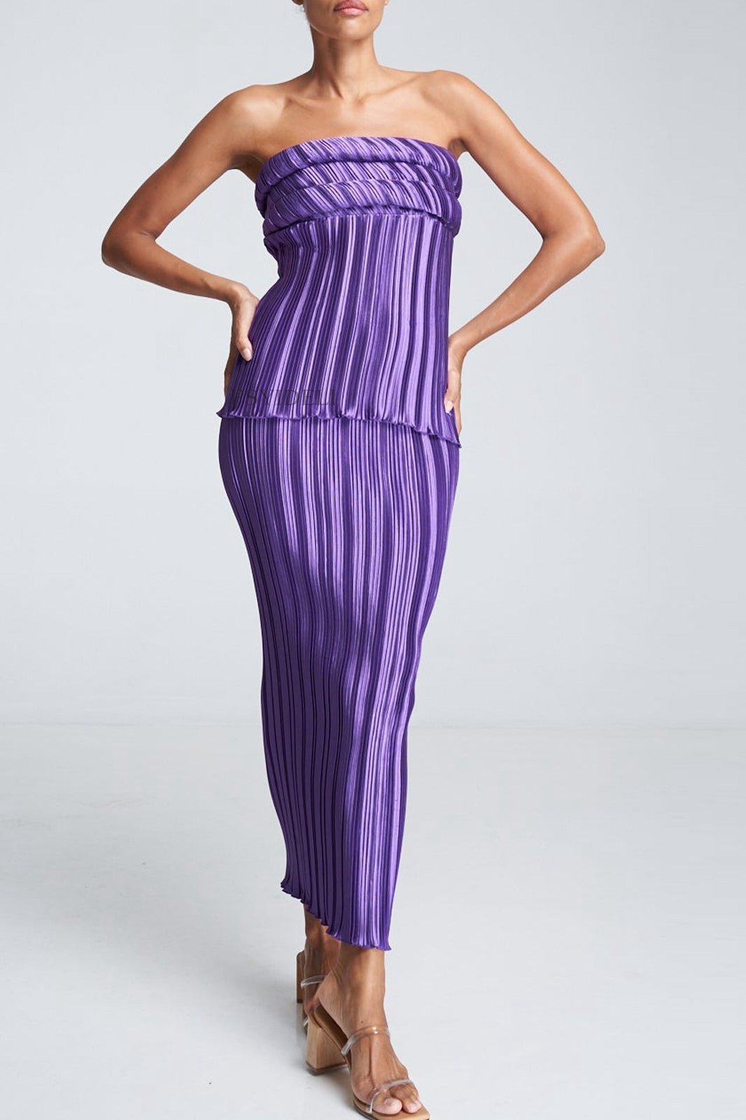 Lyuba Plisse Strapless Set-Sunfere