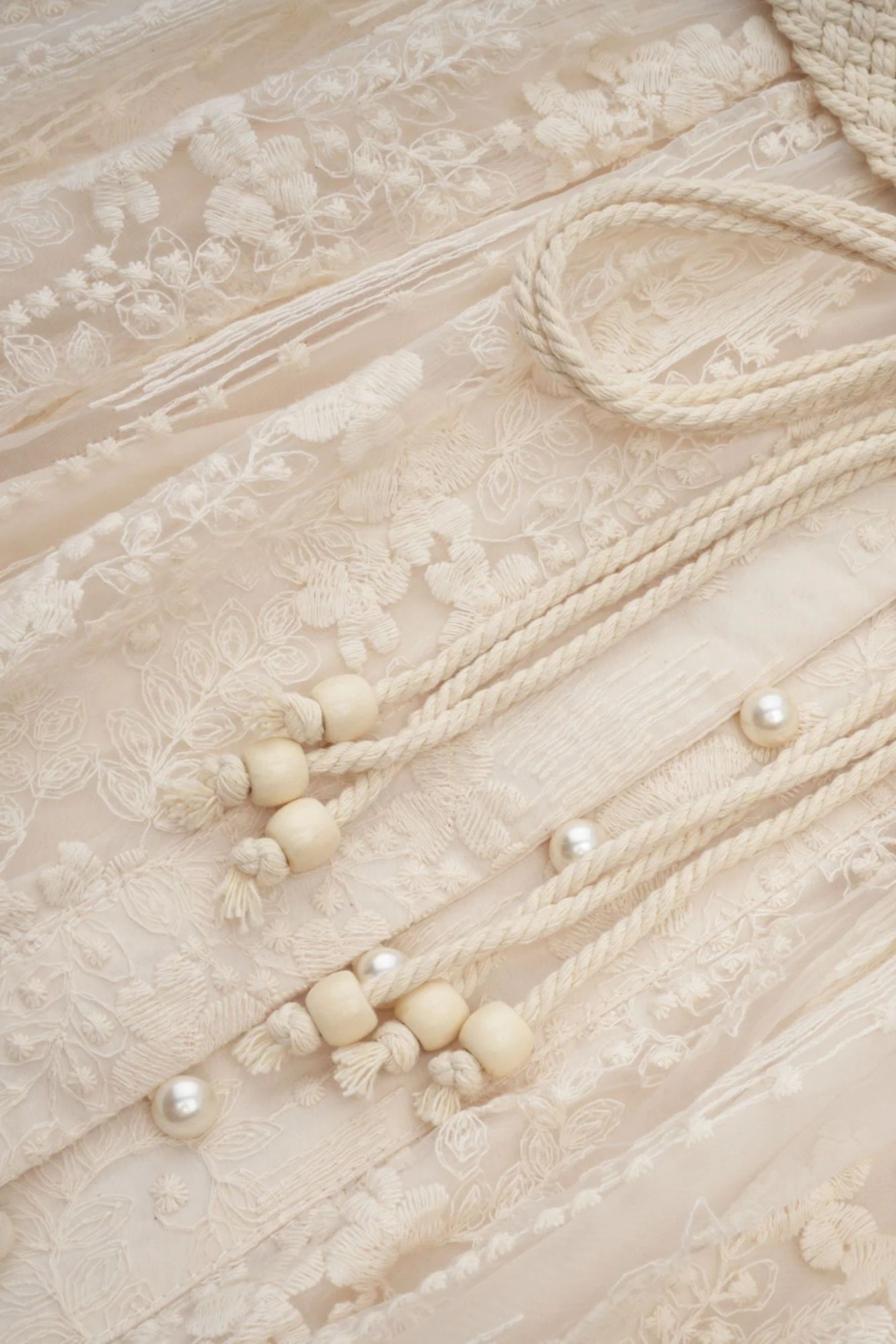 Madeline V-Neck Lace Embroidered Midi Dress