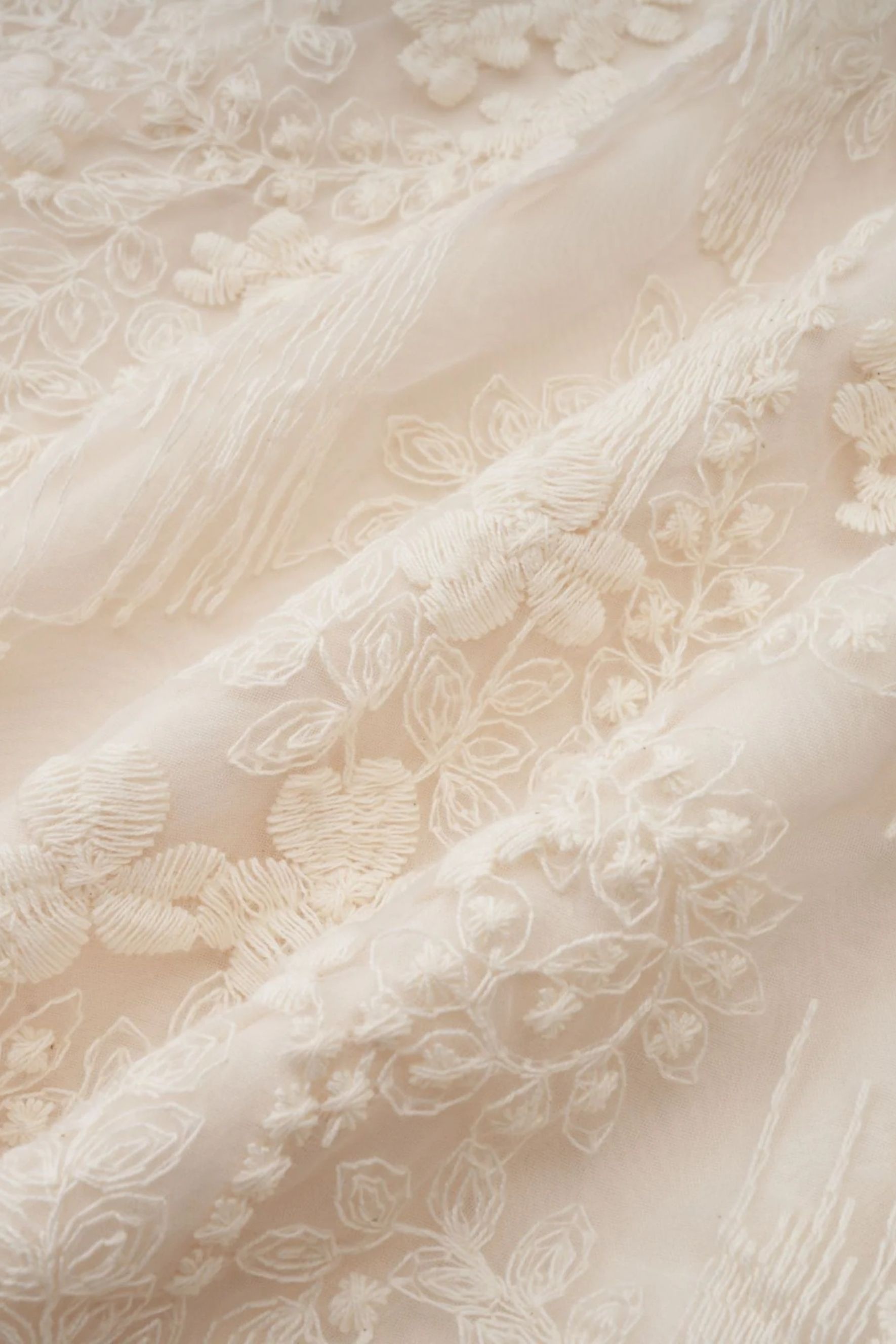 Madeline V-Neck Lace Embroidered Midi Dress