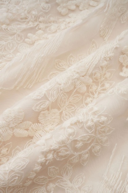 Madeline V-Neck Lace Embroidered Midi Dress