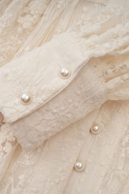 Madeline V-Neck Lace Embroidered Midi Dress