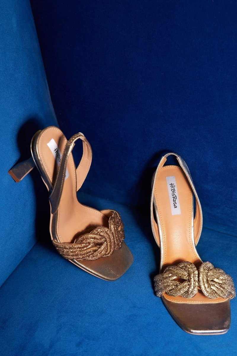 shoes-Madeline Rhinestone Knot Heels-SSH00604022609-Gold-37 - Sunfere