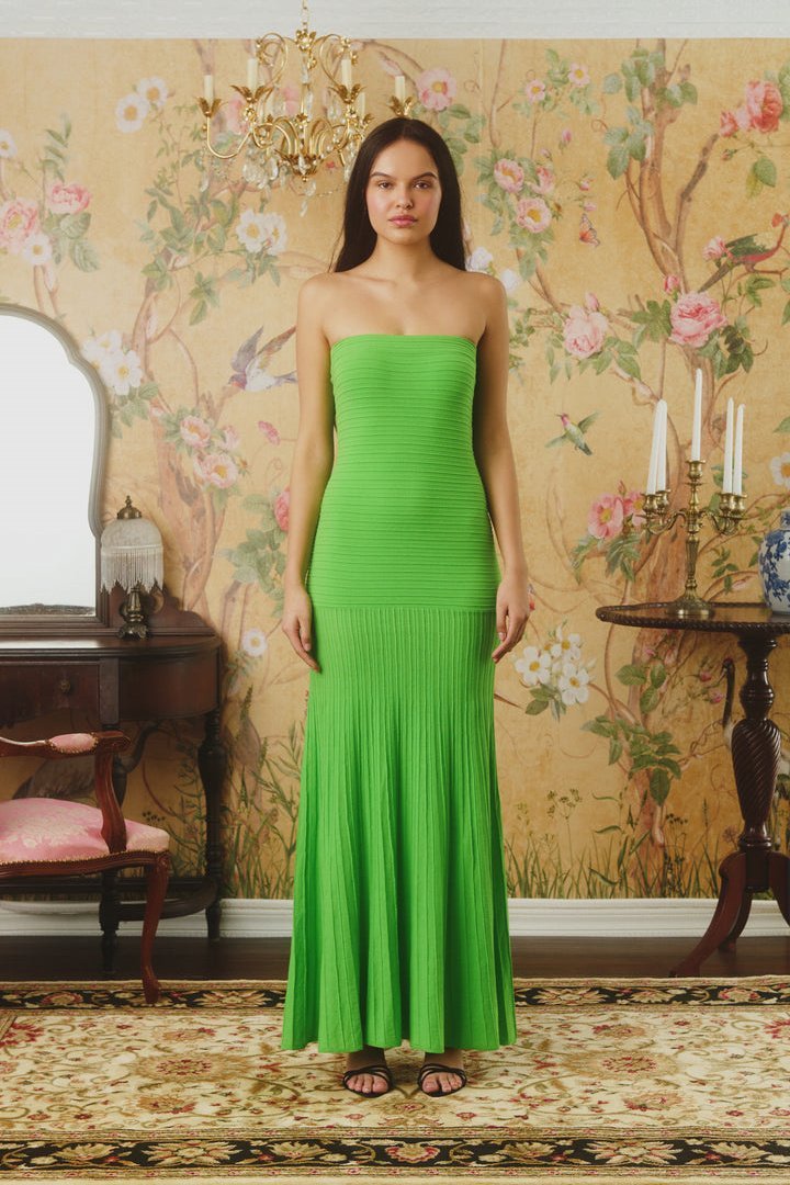 Madeline Strapless Pleated Maxi Dress-Sunfere