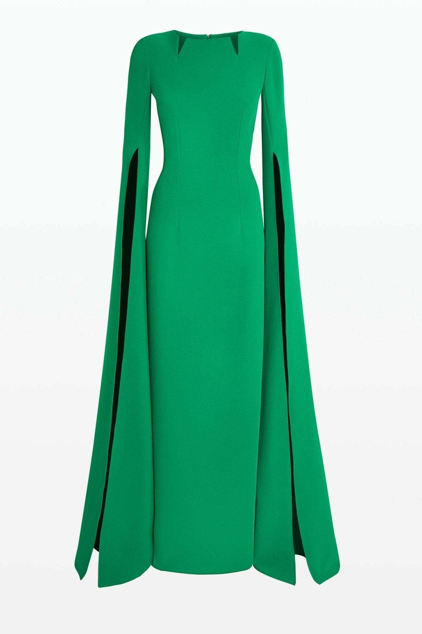 Madge Pointed Collar Long Sleeves Maxi Dress-Sunfere