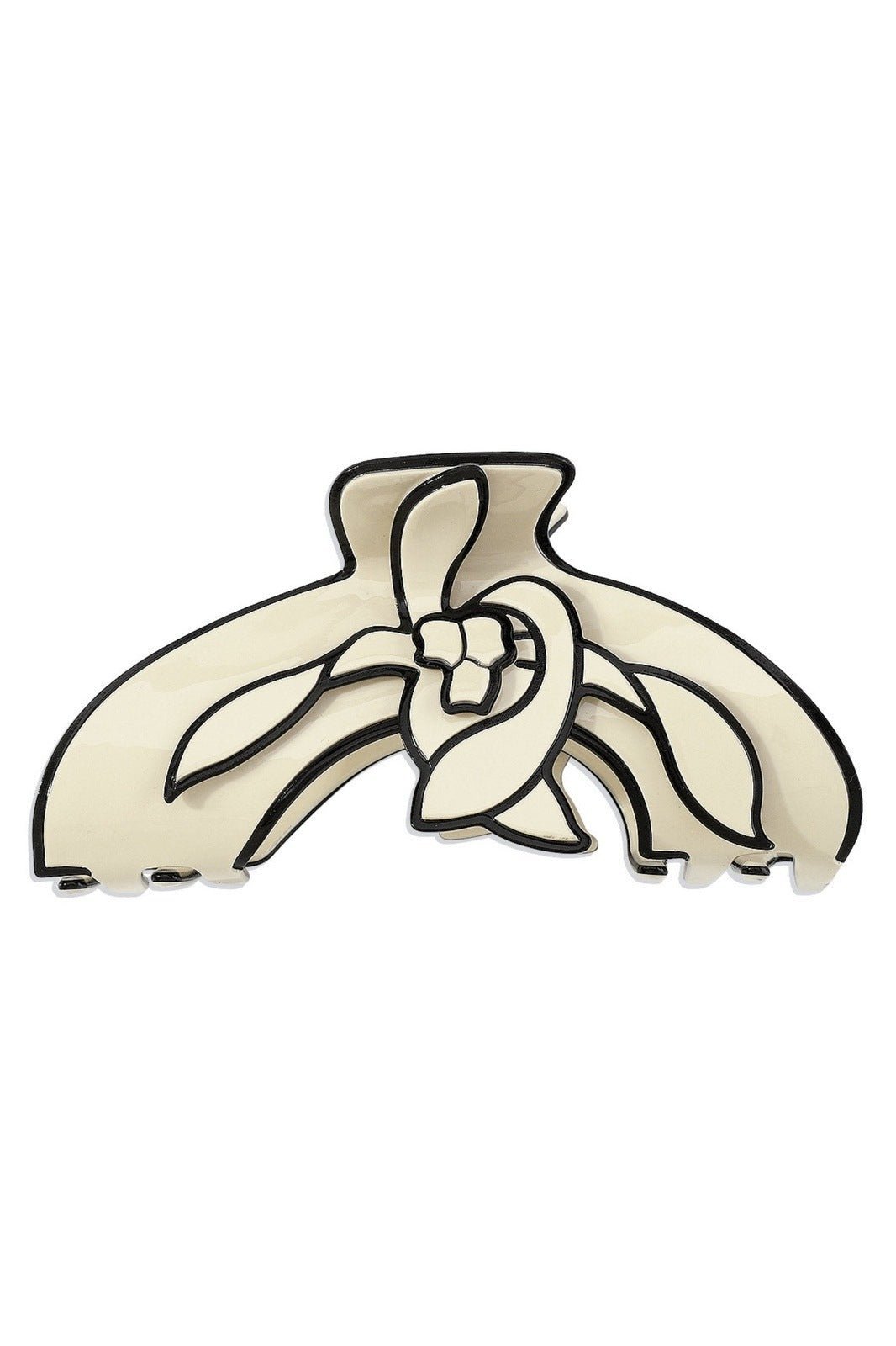 Magnolia Flower Contrast Line Art Hair Claw-Sunfere