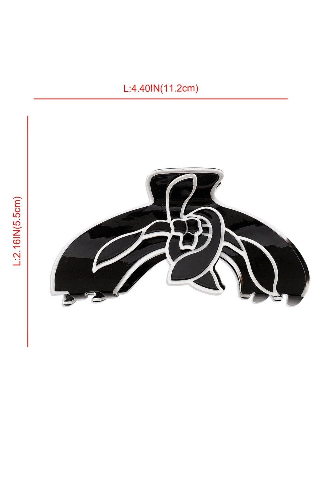 Magnolia Flower Contrast Line Art Hair Claw-Sunfere