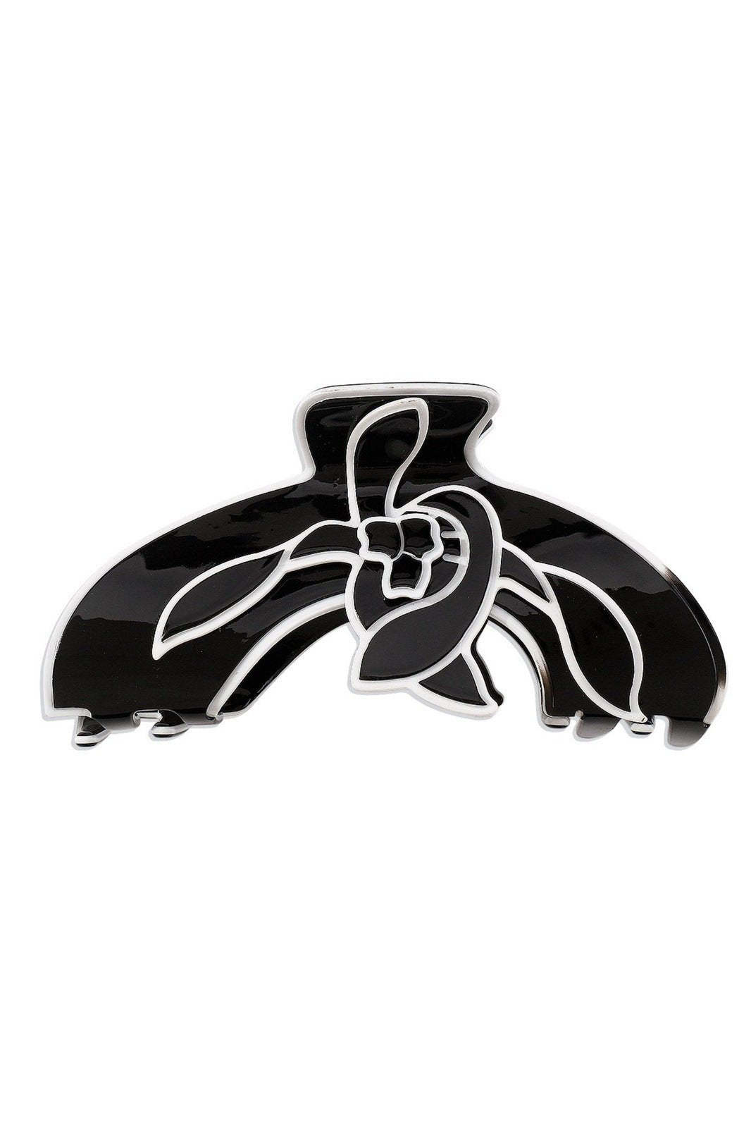 Magnolia Flower Contrast Line Art Hair Claw-Sunfere