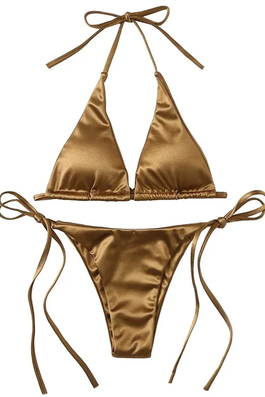 Dora Metallic Halter Neck Bikini