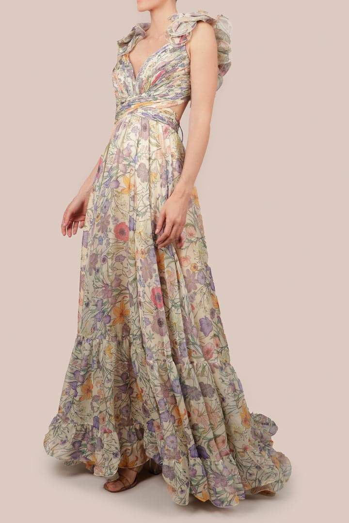 dresses-Marissa Cut-out Ruffle Maxi Dress-SD00603272549-Multi-S - Sunfere
