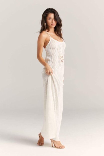dresses-Marjorie Flower Cut-out Crochet Maxi Dress-SD00604122675-White-S - Sunfere