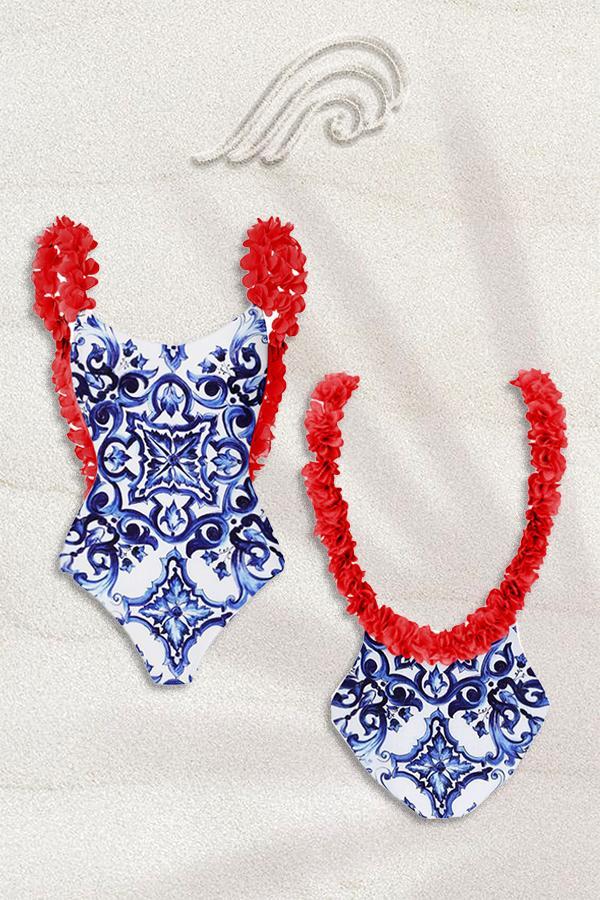 Martha Printed Gathered Two-pieces Swim Set-Sunfere