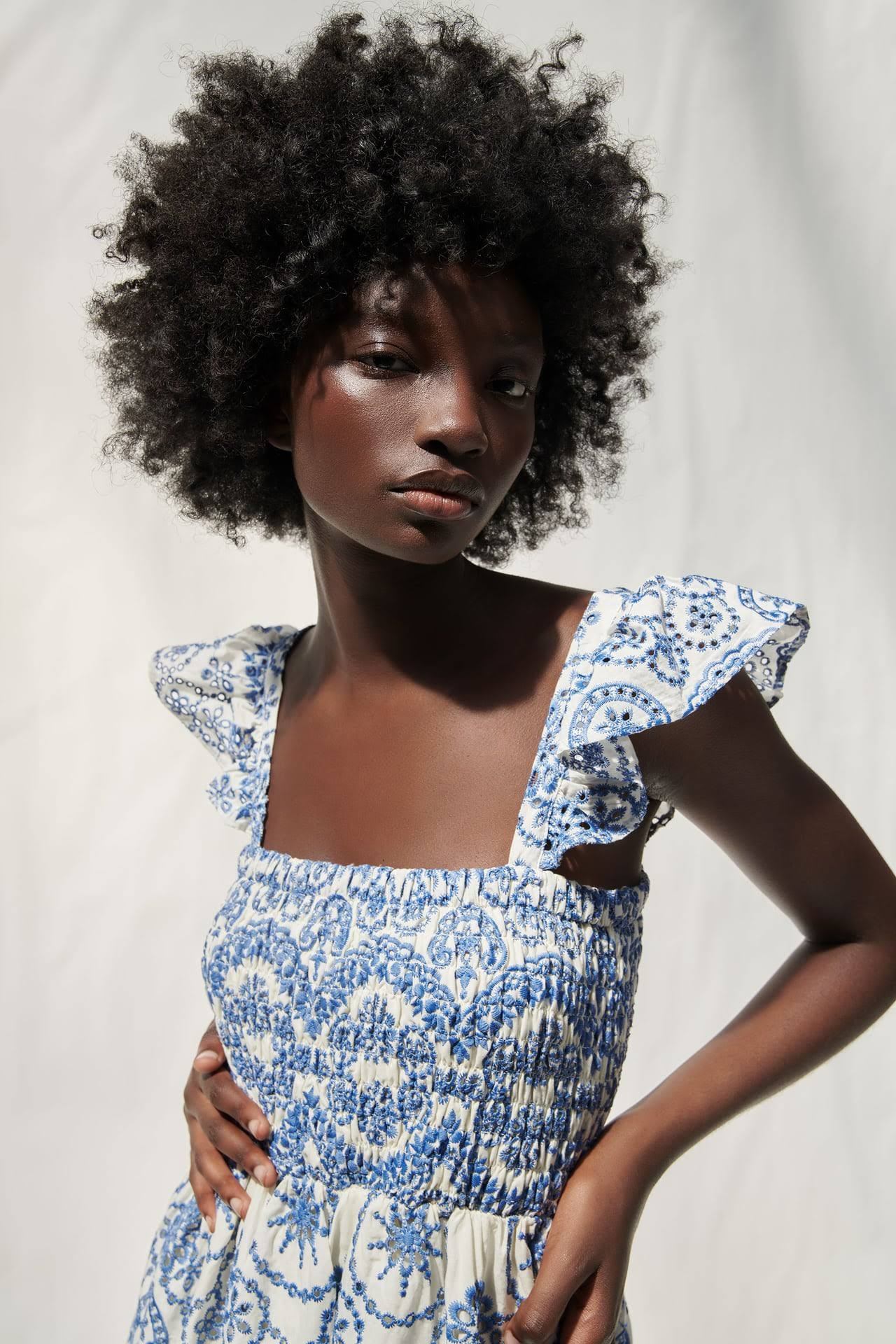 Maud Embroidered Lace Shirred Bodice Midi Dress-Sunfere