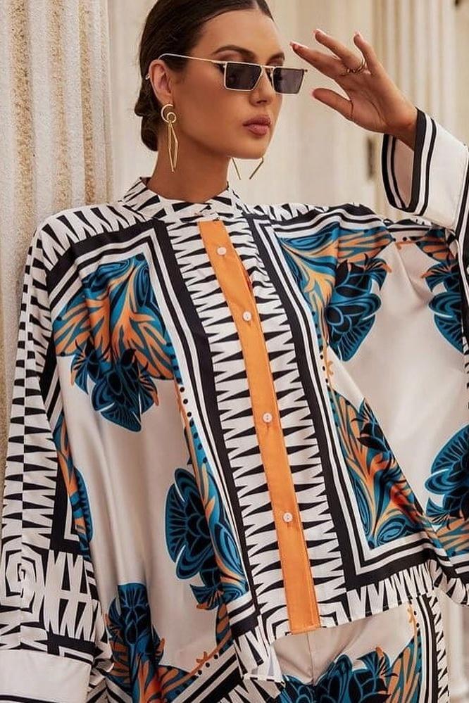 Maura Satin Floral Printed Set-Sunfere