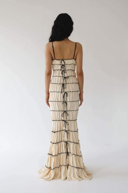dresses - Melissa Ruffle Tunnel Maxi Dress - SD00606112906 - Beige - S - Sunfere