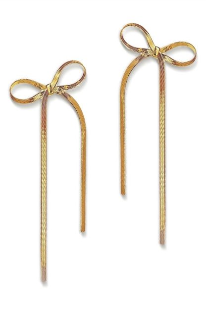 accessories-Metal Bowknot Stud Earrings-SA00605312860-Gold - Sunfere