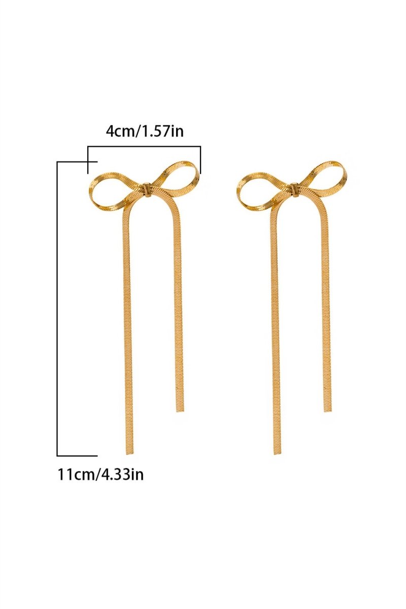 accessories-Metal Bowknot Stud Earrings-SA00605312860-Gold - Sunfere