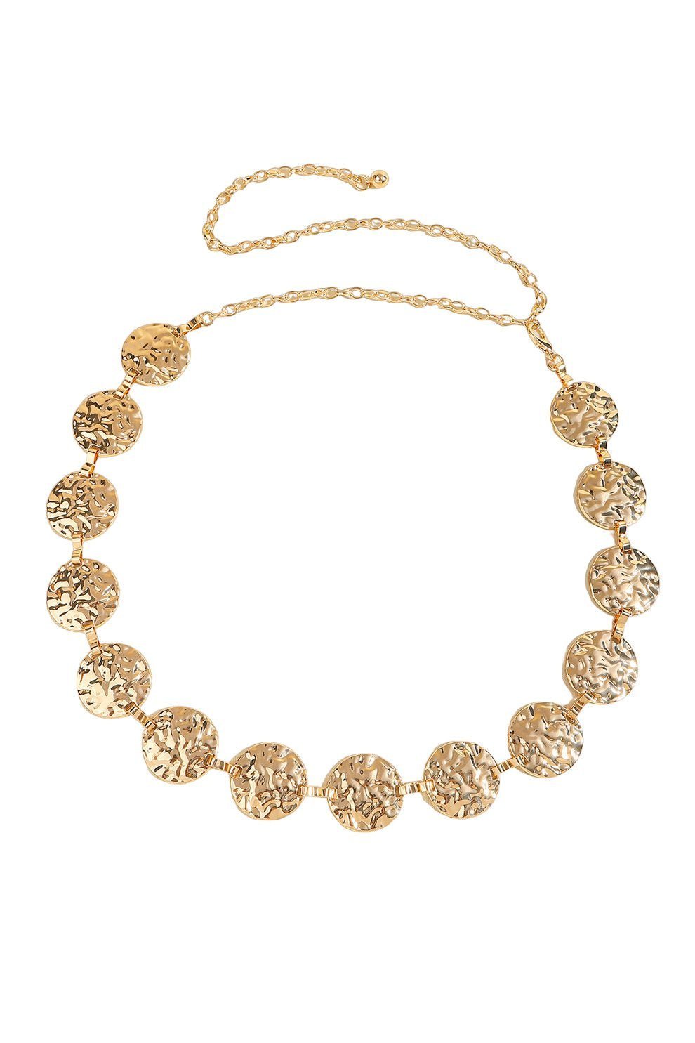 Metal Round Decor Waist Chain Belt-Sunfere