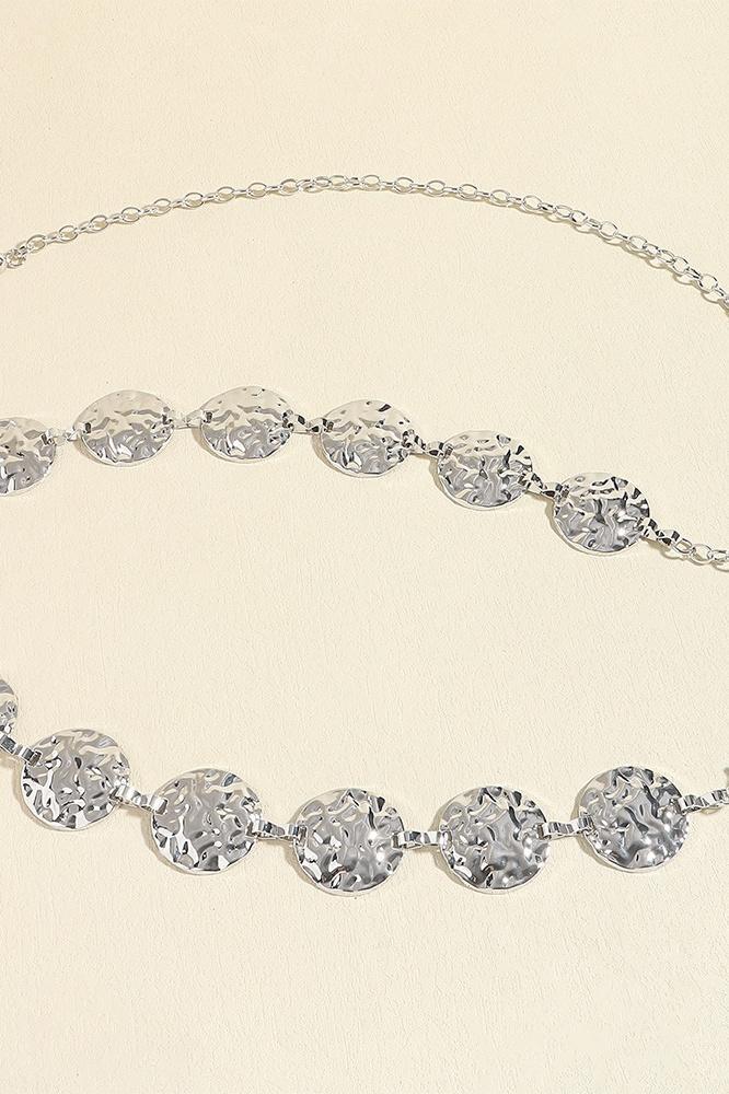 Metal Round Decor Waist Chain Belt-Sunfere