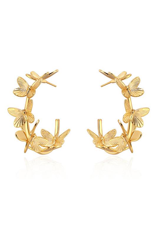 accessories - Metallic Butterfly C - Shaped Earrings - SA00606072897 - Gold - Sunfere