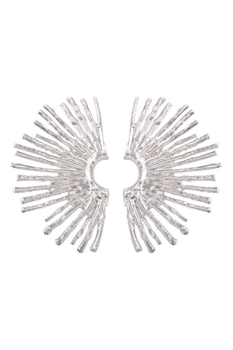 Metallic Sector Semicircular Earrings-Sunfere
