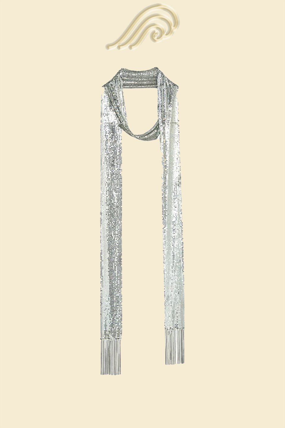 Metallic Tassel Skinny Scarf-Sunfere – sunfere