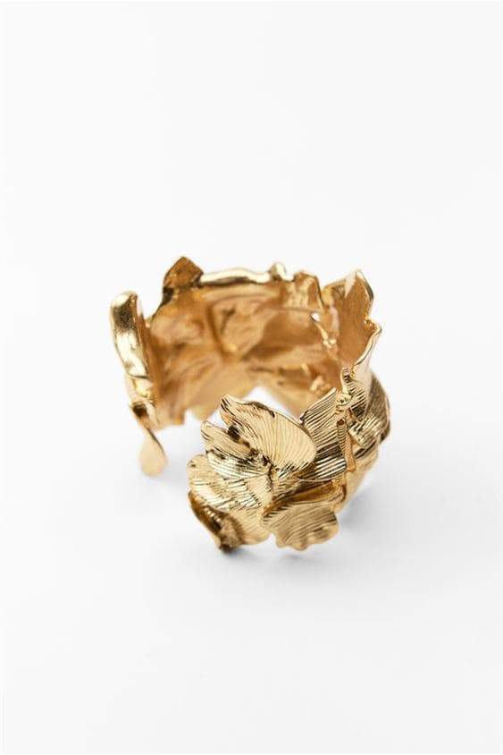 Metallic Textured Flowers Bracelet-Sunfere